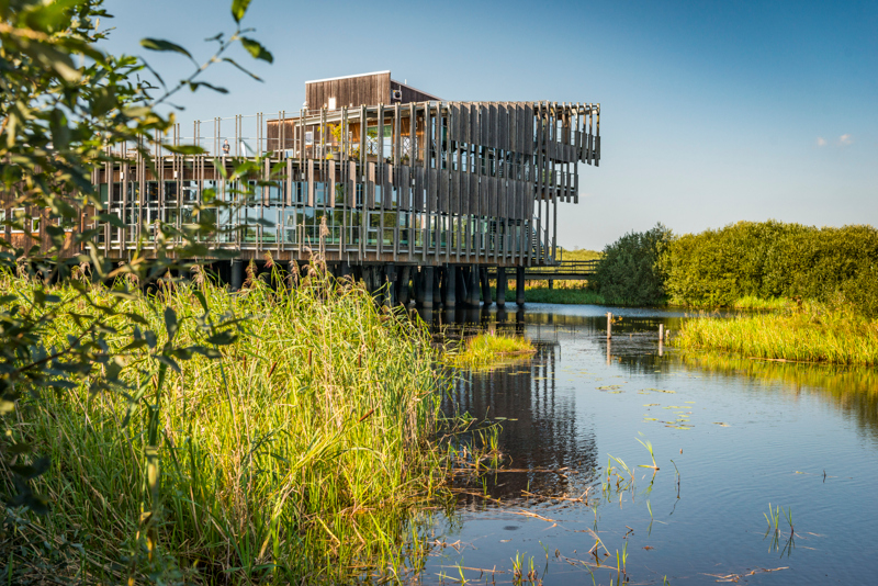 Wood building by water in Kristianstad city